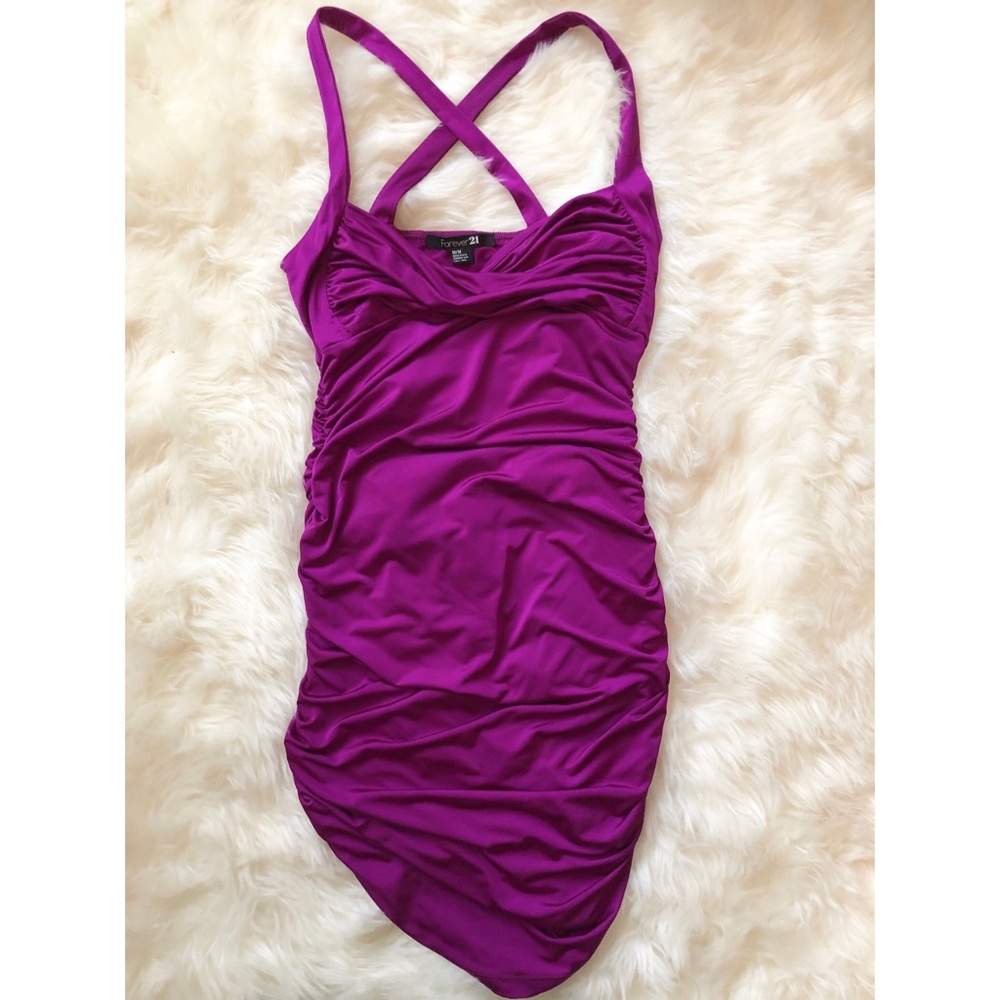 Forever 21 purple silk party dress